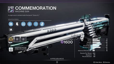 Finally, we can get our hands on a. . Destiny 2 commemoration god roll